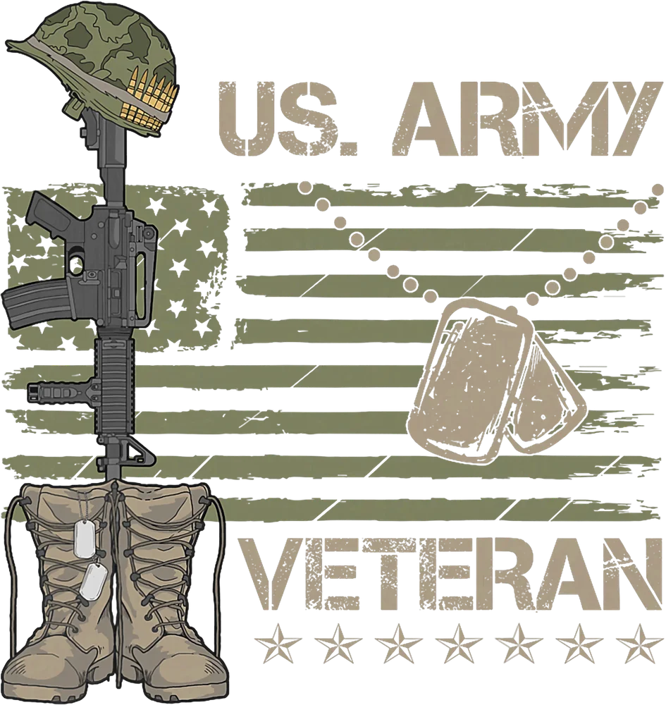 U.S. Army Veteran Flag Illustration