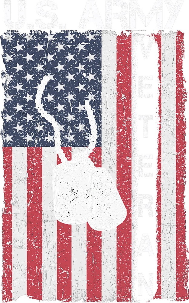 U.S. Army Dog Tags on American Flag