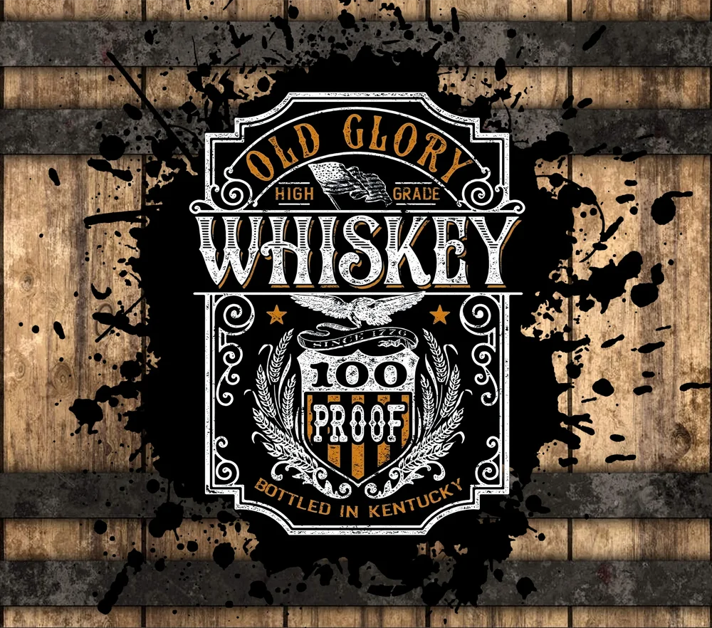 Old Glory Whiskey Label Design — Multicolor Retro 2