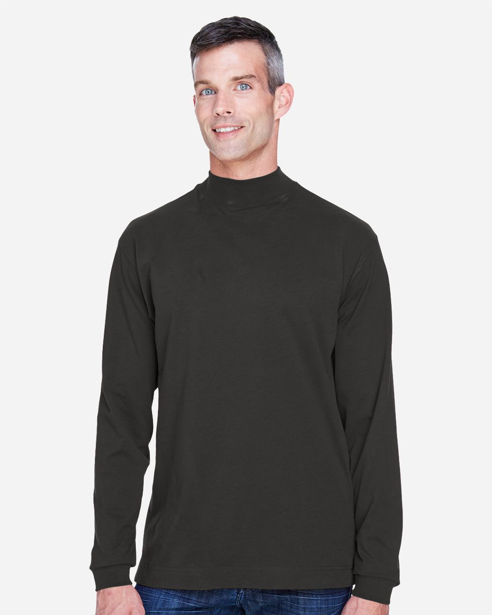 Unisex Sueded Jersey Mock Neck T-Shirt