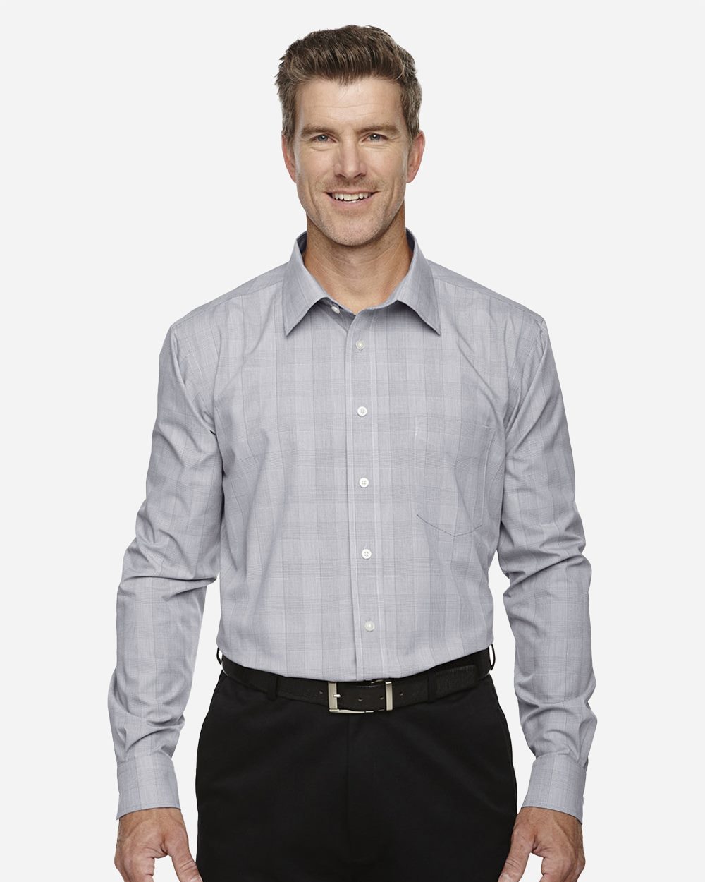 Men's Crown Collection® Glen Plaid Woven Dress Shirt