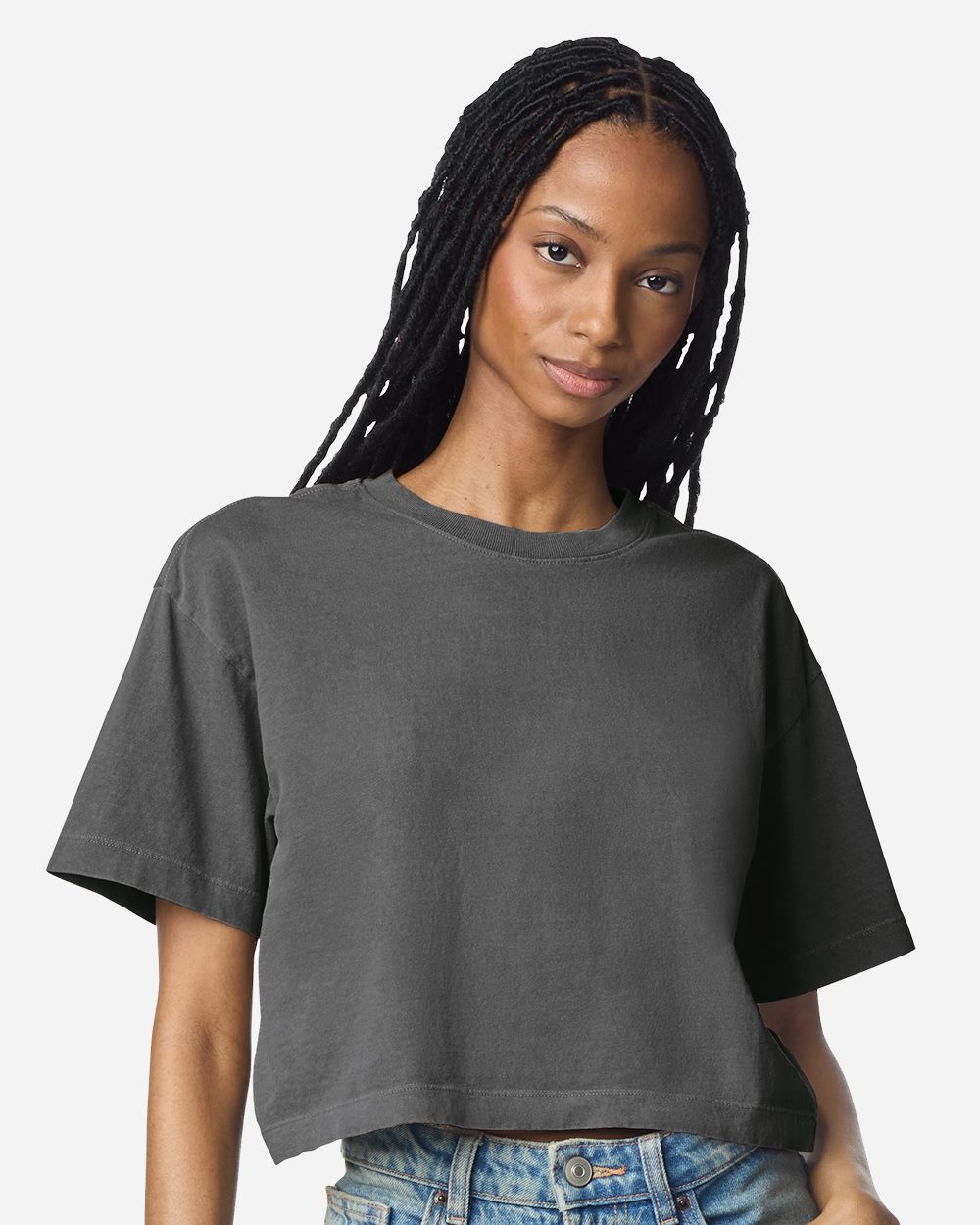 Women's Heavyweight Cotton Garment-Dyed Boxy Cropped Tee