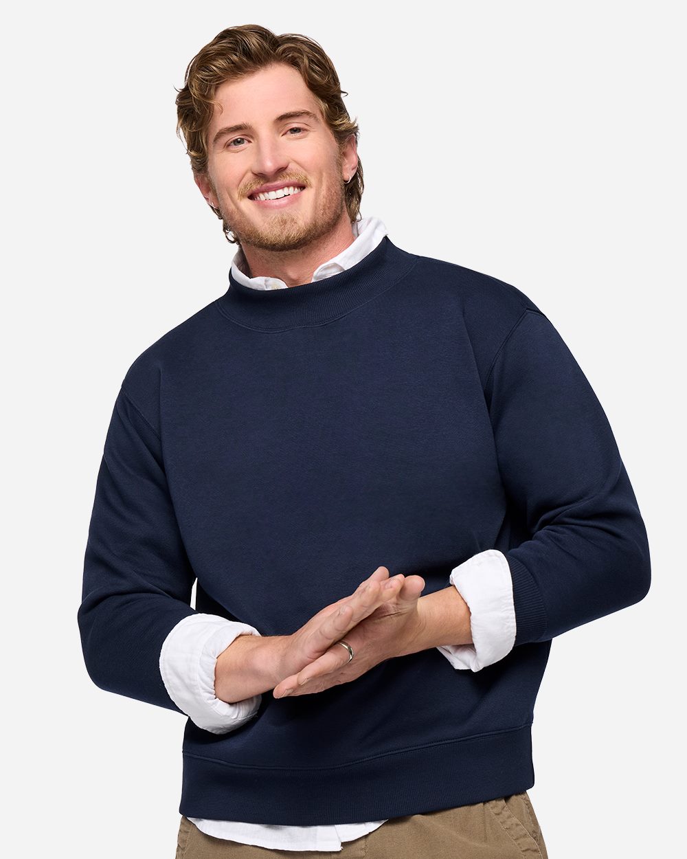 Unisex Mock Neck Fleece Sweatshirt