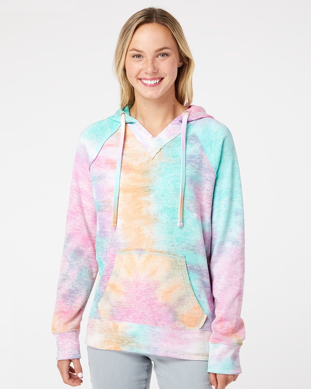 Women’s Courtney Burnout V-Notch Hooded Sweatshirt