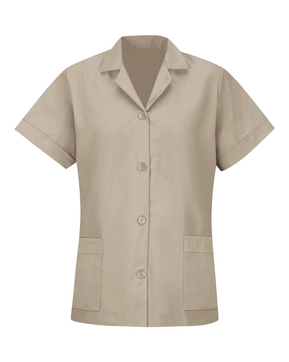Women's Loose Fit Short Sleeve Button Smock