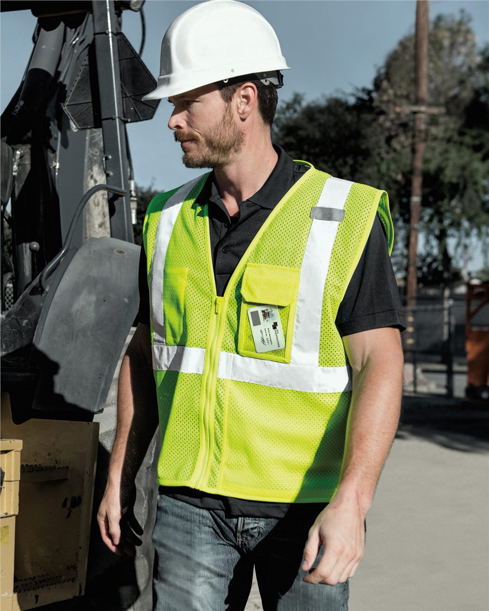 Unisex Clear ID Vest with Zipper Closure