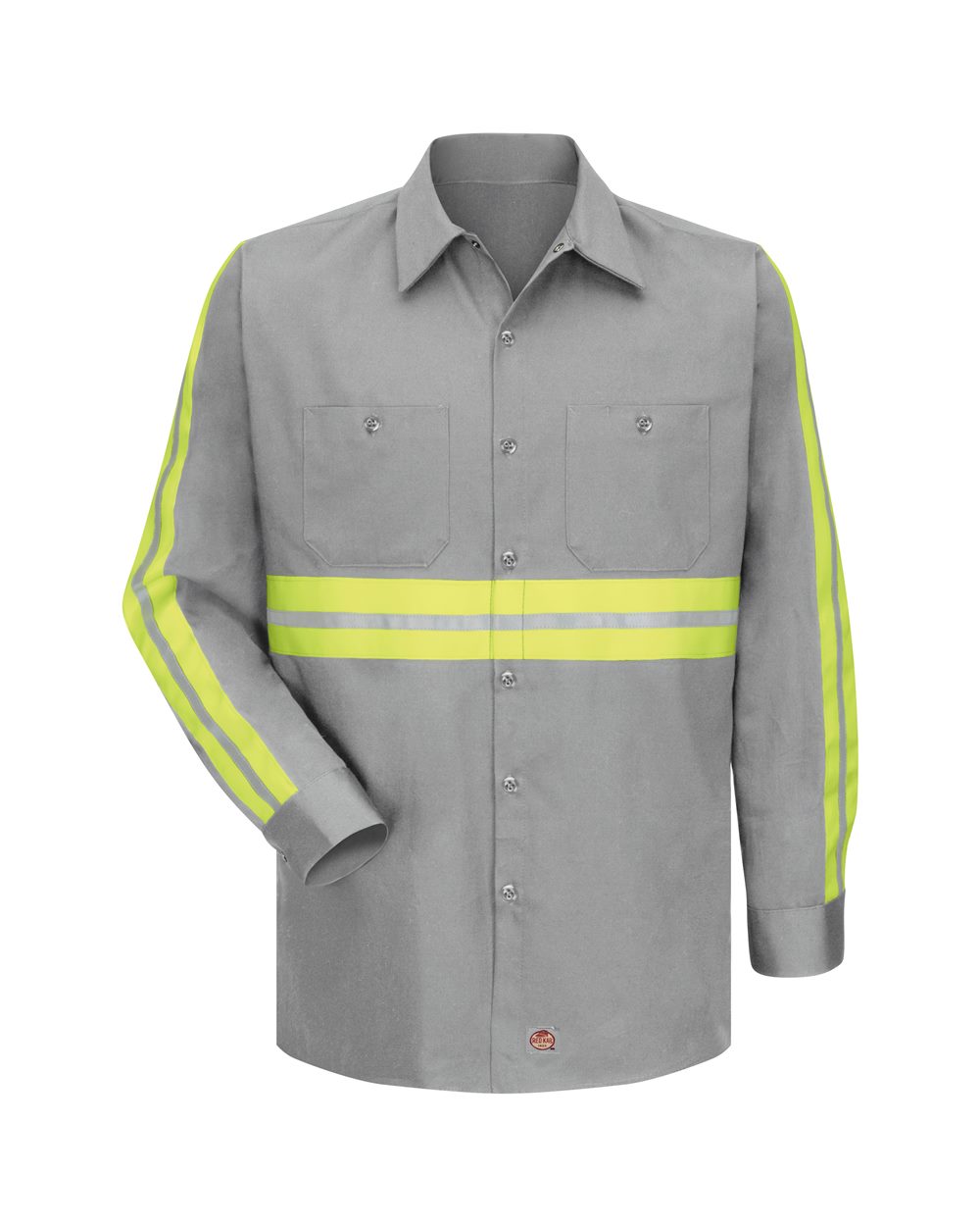 Men's Tall Enhanced Visibility Long Sleeve Cotton Work Shirt
