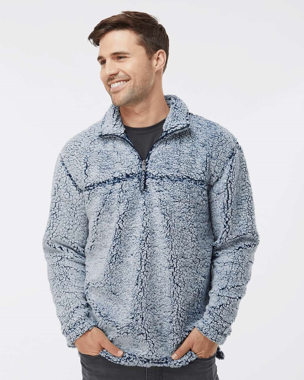 Unisex Sherpa Fleece Quarter-Zip Pullover
